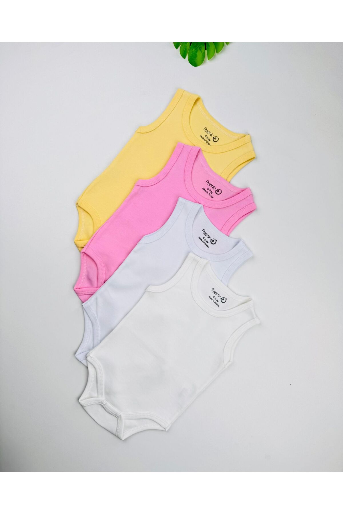EFU BABY 4'lü %100 Pamuklu Esnek İnterlok Kız Bebek Atlet Body Zıbın fotoğrafı 7 (önizleme)