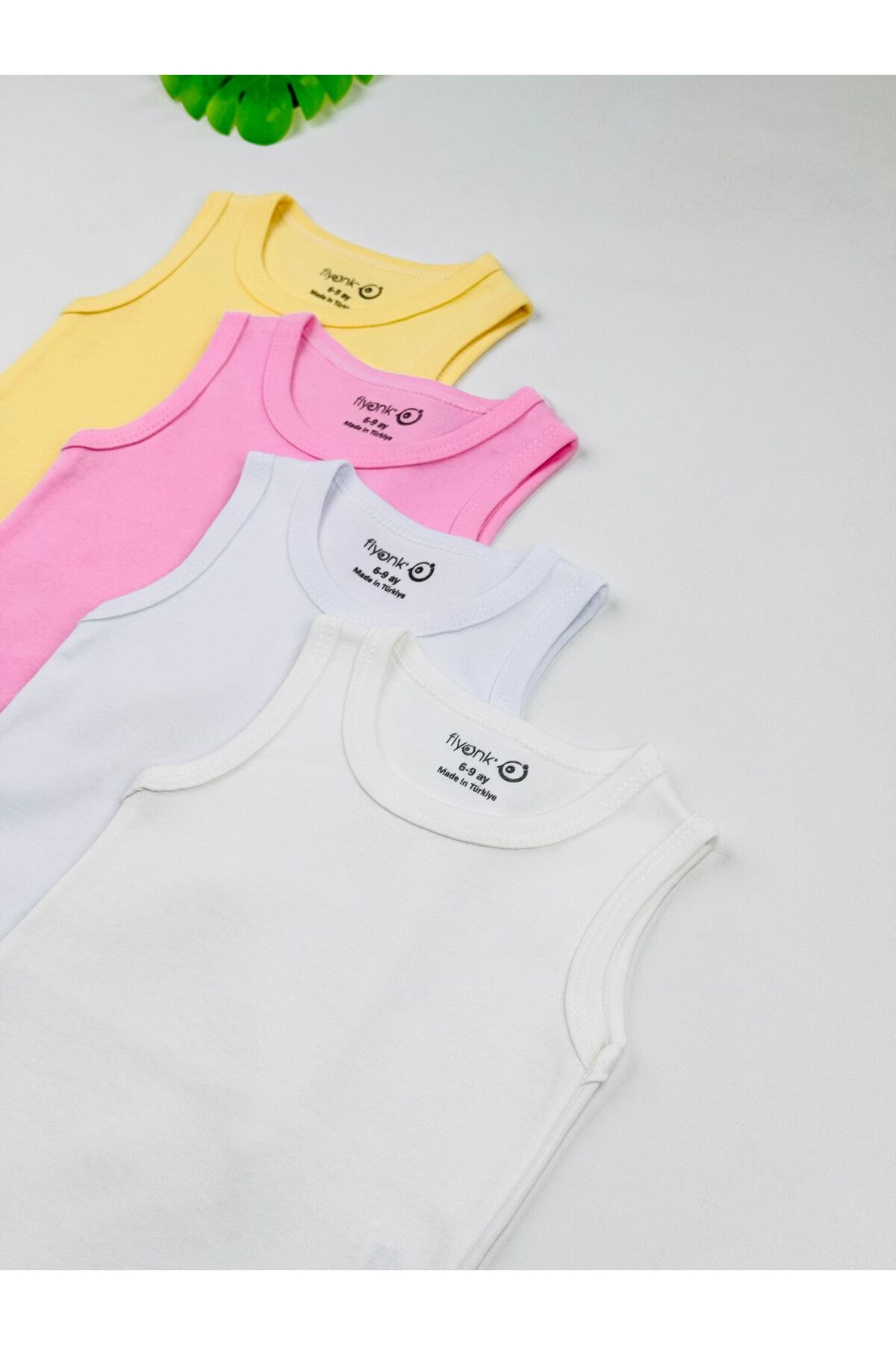 EFU BABY 4'lü %100 Pamuklu Esnek İnterlok Kız Bebek Atlet Body Zıbın fotoğrafı 5 (önizleme)