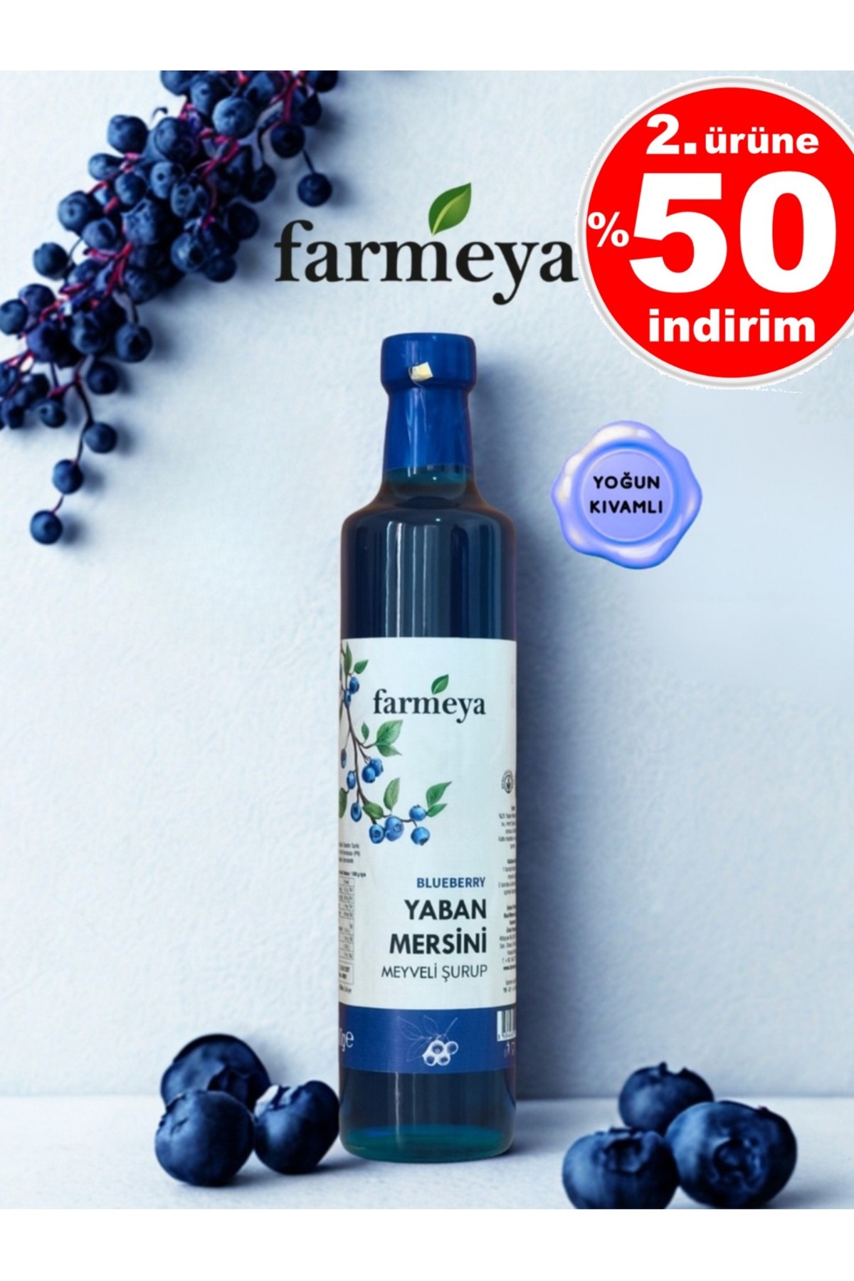 farmeya Yaban Mersin Özü 700gr - Yaban Mersini Meyveli Şurup - Fiyatı, Yorumları