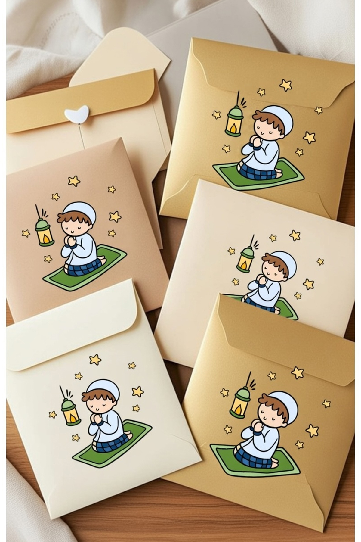Kt Grup Ramazan Dua Eden Çocuk Fener ve Yıldızlar Dekoratif Priz Sticker fotoğrafı 4 (önizleme)