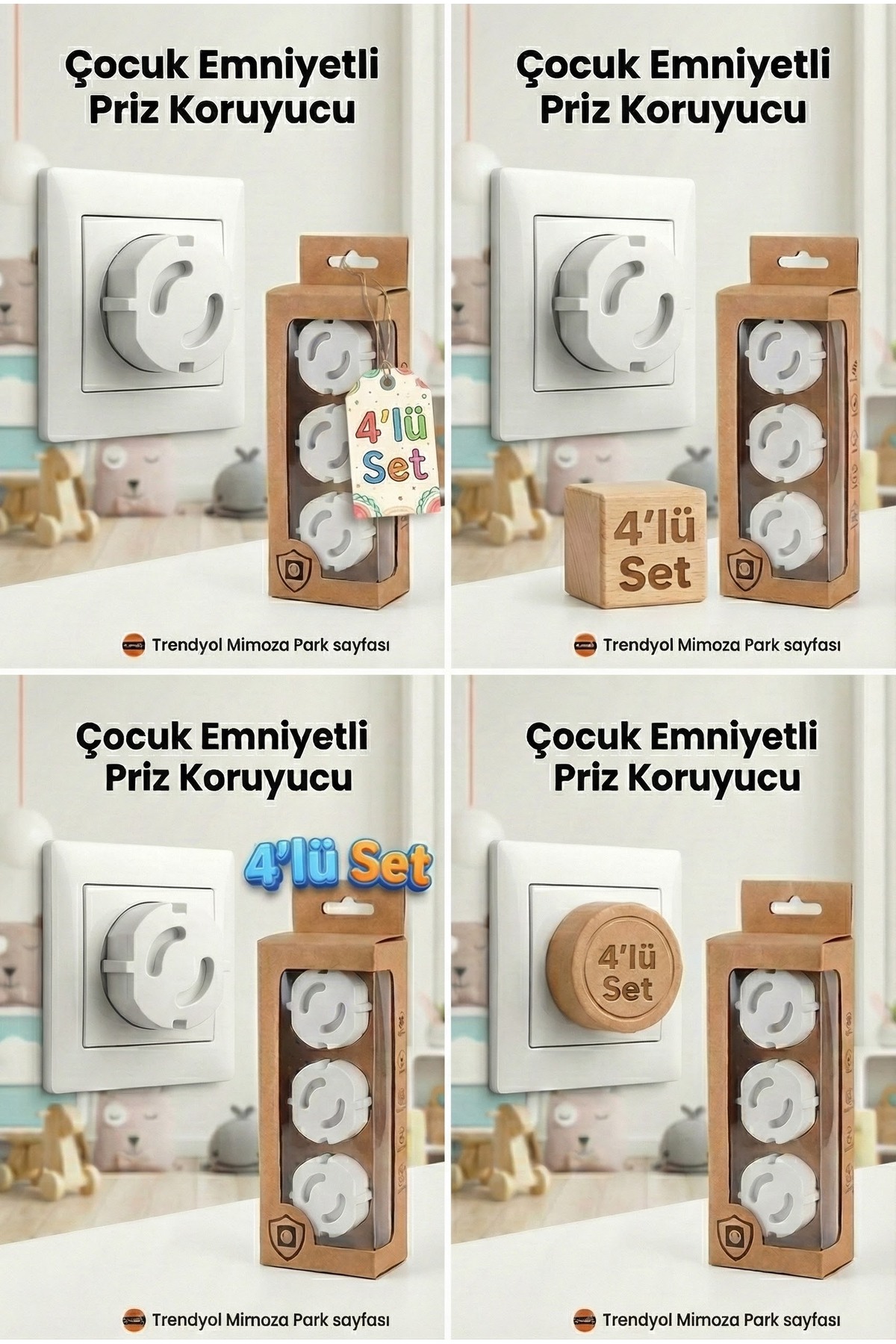 MİMOZA PARK 4 Adet Çocuk Güvenliği Priz Kapatıcı Kilit fotoğrafı 2 (önizleme)