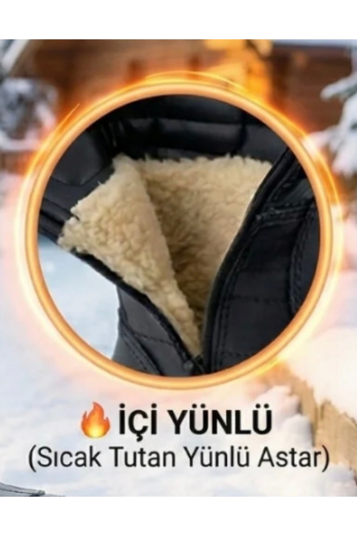 t-step  Emek Plastik Su Geçirmez Fermuarlı Içi Yünlü Kar Botu - Görsel 2