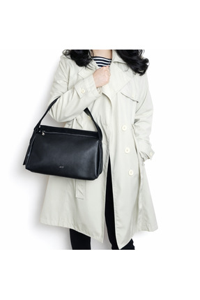 JUST WOMAN Kadın Siyah Günlük Pinterest Omuz Kol Çanta Orta Boy