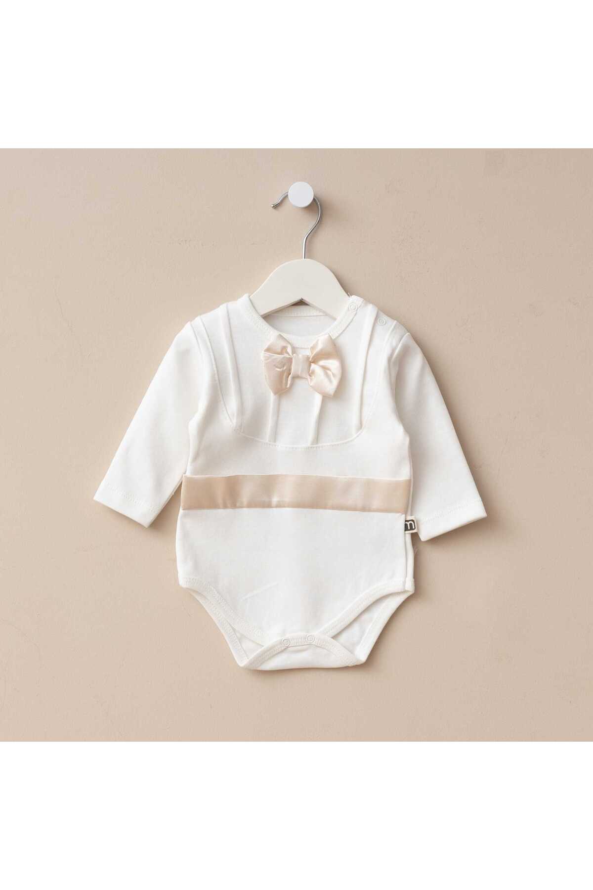 Minimus Yenidoğan Erkek Bebek Pamuklu Salopet Takımı Mevlüt Özel Gün 2’li Papyonlu Zıbın Askılı Pantolon Set fotoğrafı 2 (önizleme)