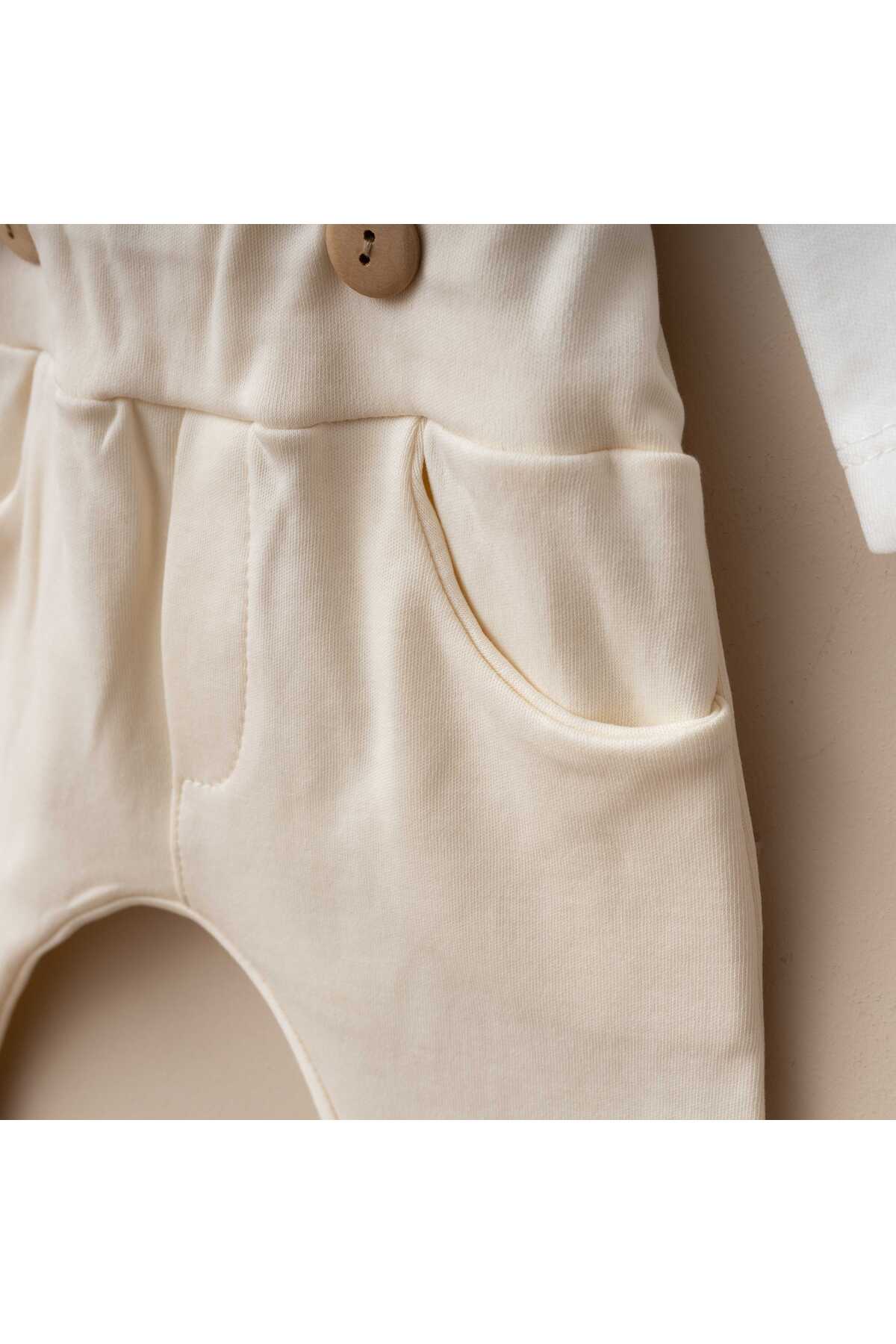 Minimus Yenidoğan Erkek Bebek Pamuklu Salopet Takımı Mevlüt Özel Gün 2’li Papyonlu Zıbın Askılı Pantolon Set fotoğrafı 4 (önizleme)