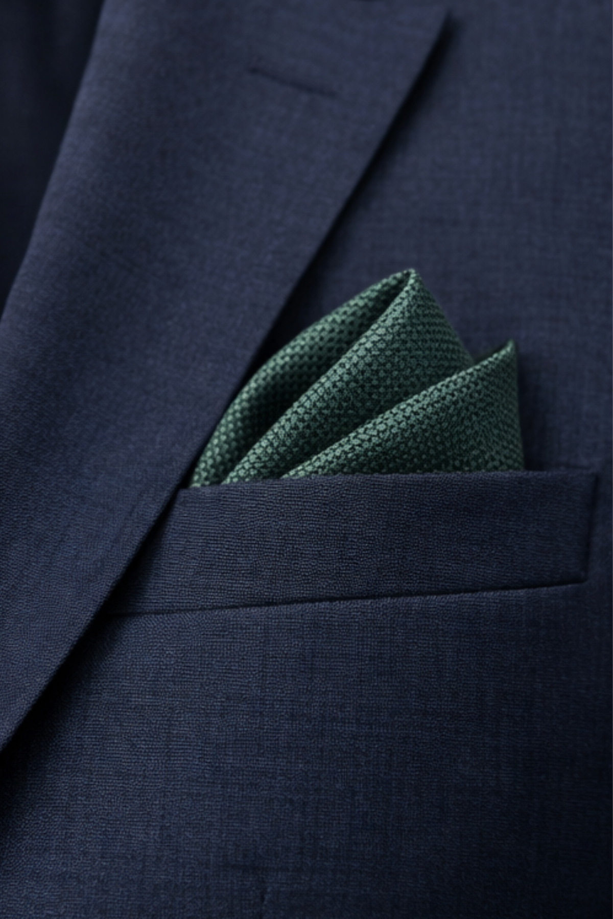 Gambocci  Erkek Yeşil Armürlü Mendilli Kravat - Görsel 3