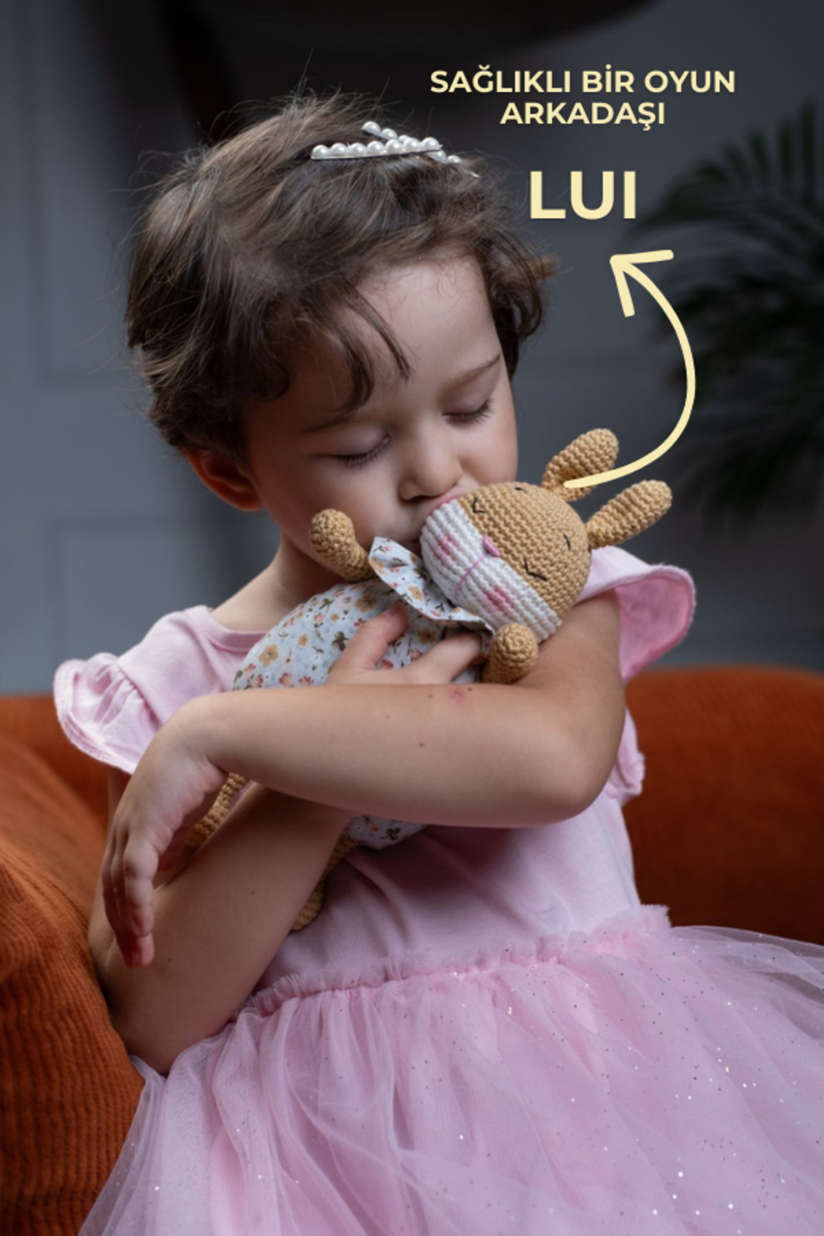 Oyuncak Bebek Amigurumi Örgü Bebek Çocuk Oyun ve Uyku Arkadaşı Tavşan Lui
