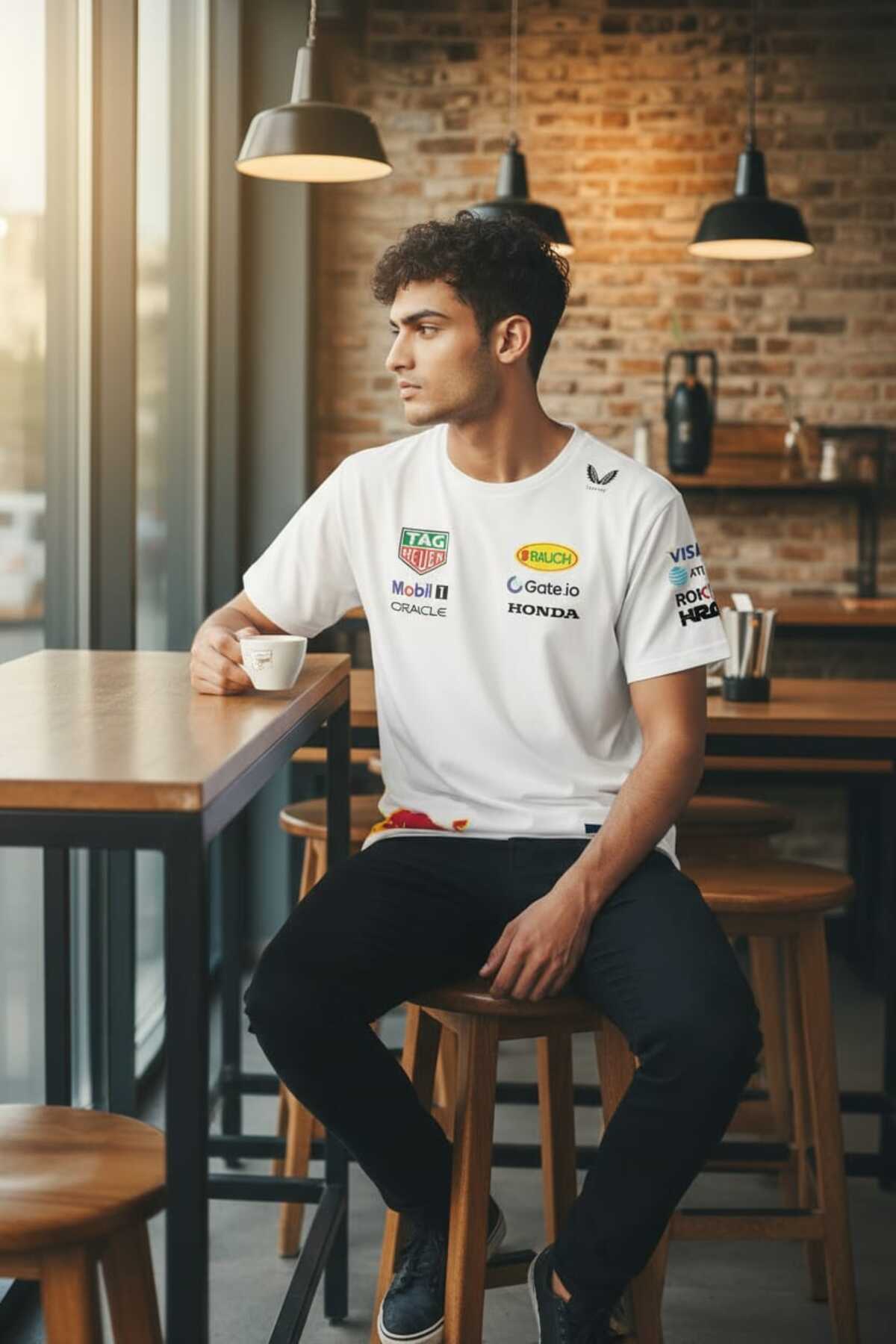 niceworkbynicehands FORMULA 1 2025 SPONSOR TASARIMLI BASKILI BEYAZ T-SHIRT TİŞÖRT görsel 5