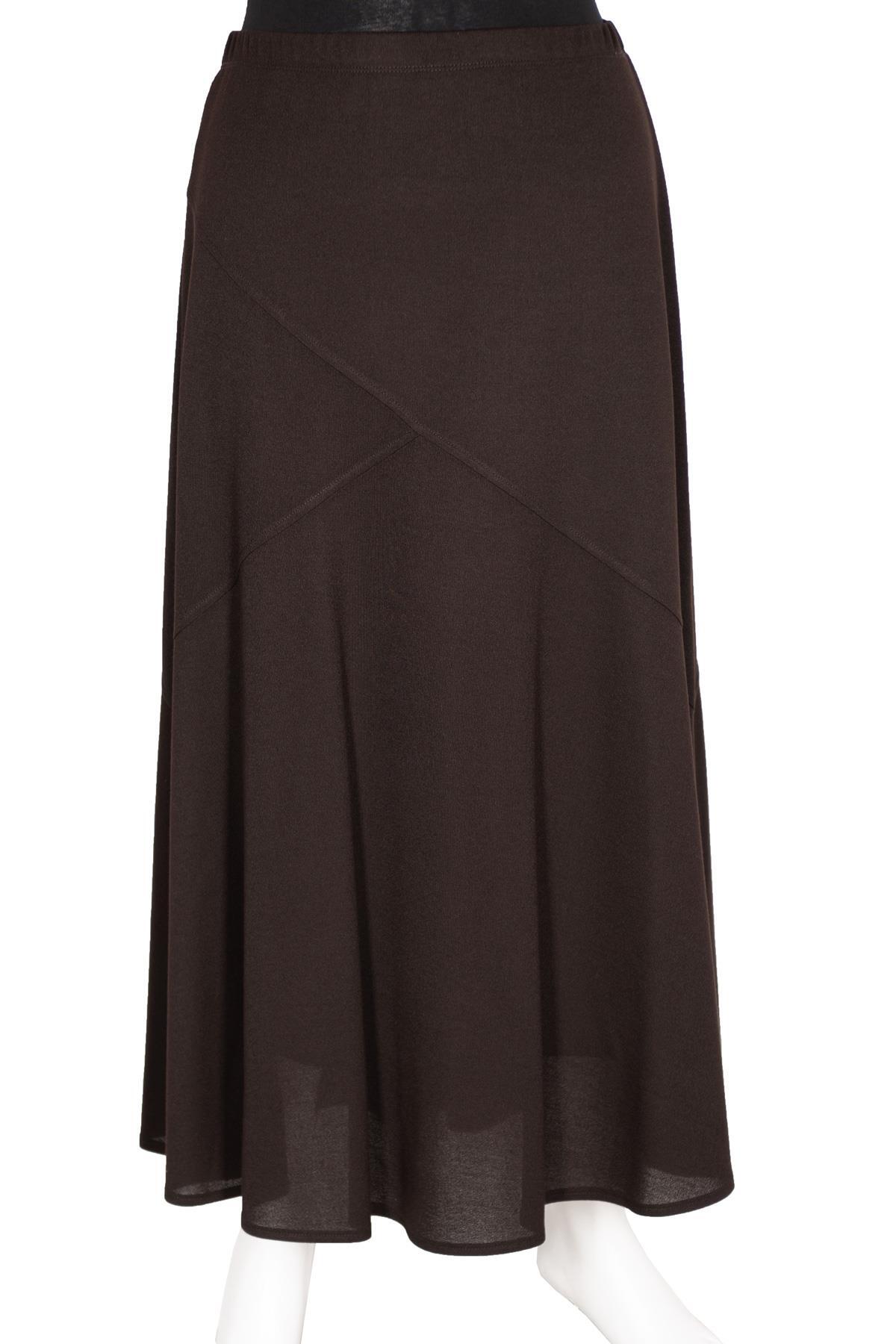 HESNA  Kadın Rana Çapraz Krep Astarlı Lastikli Kahverengi Etek