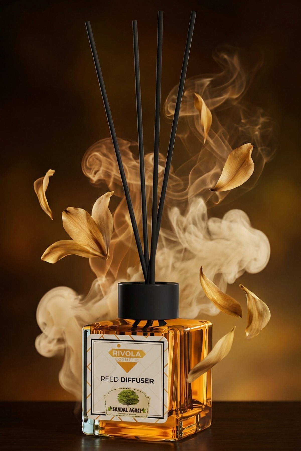 Sandalwood Bamboo Stick Room Fragrance Reed Diffuser Stylish Decorative Home Fragrance 100ml