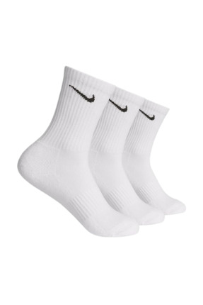 SANTO LEO 3 Çift Beyaz Pamuklu Tenis Kolej Çorap Soket Çorap