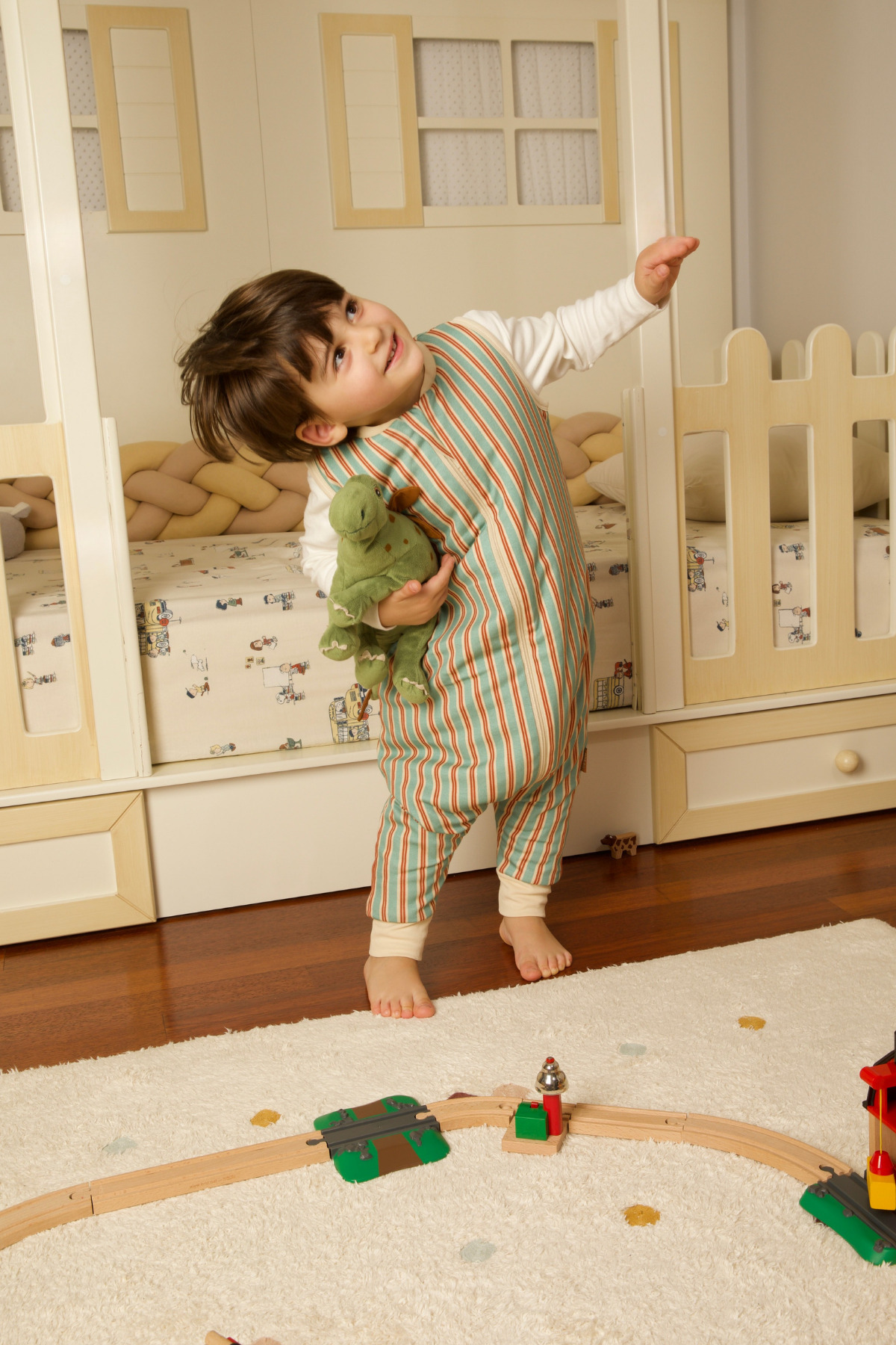 Pine Baby Home %100 Pamuk 1.0 TOG Unisex Bebek Çocuk Uyku Tulumu OEKO-TEX Sertifikalı - Retro Mint fotoğrafı 2 (önizleme)