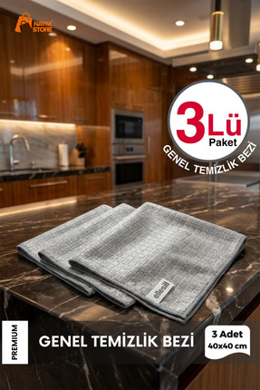 meastore 3'lü ithal Mikrofiber Sihirli Bez Seti Cam Mutfak Ve Temizlik Bezi 4...