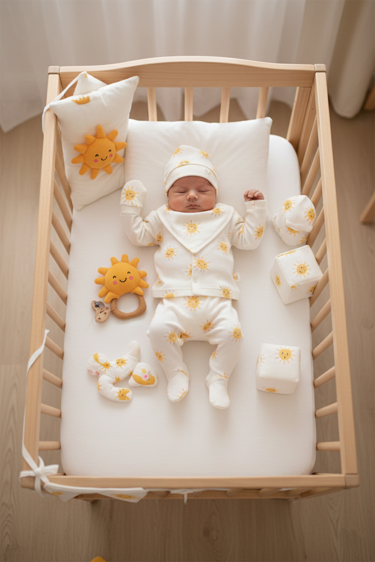 MAHFEL 5li Yenidoğan Bebek Hastane Çıkış Seti Güneş fotoğrafı 2 (önizleme)