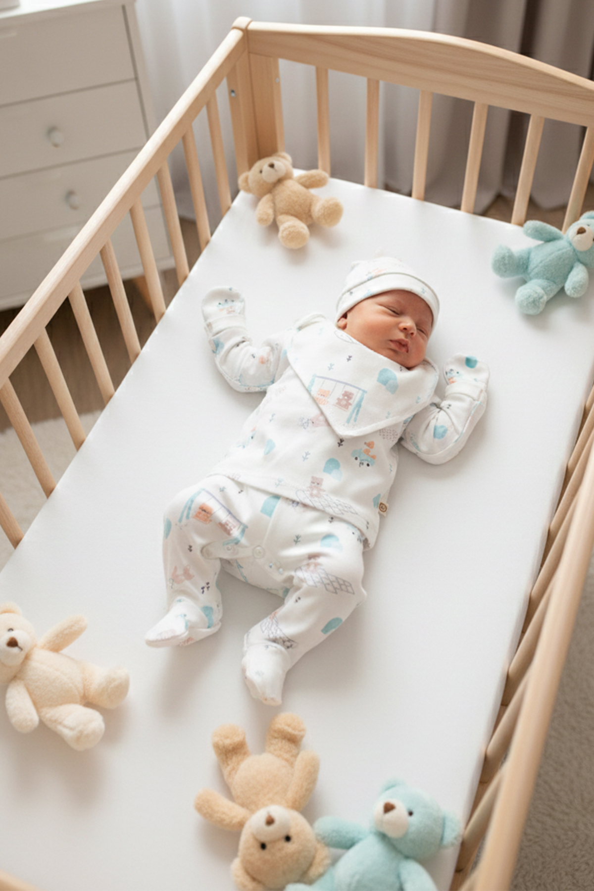 MAHFEL Seksek Oyunu 5'li Yenidoğan Bebek Hastane Çıkış Seti fotoğrafı 2 (önizleme)