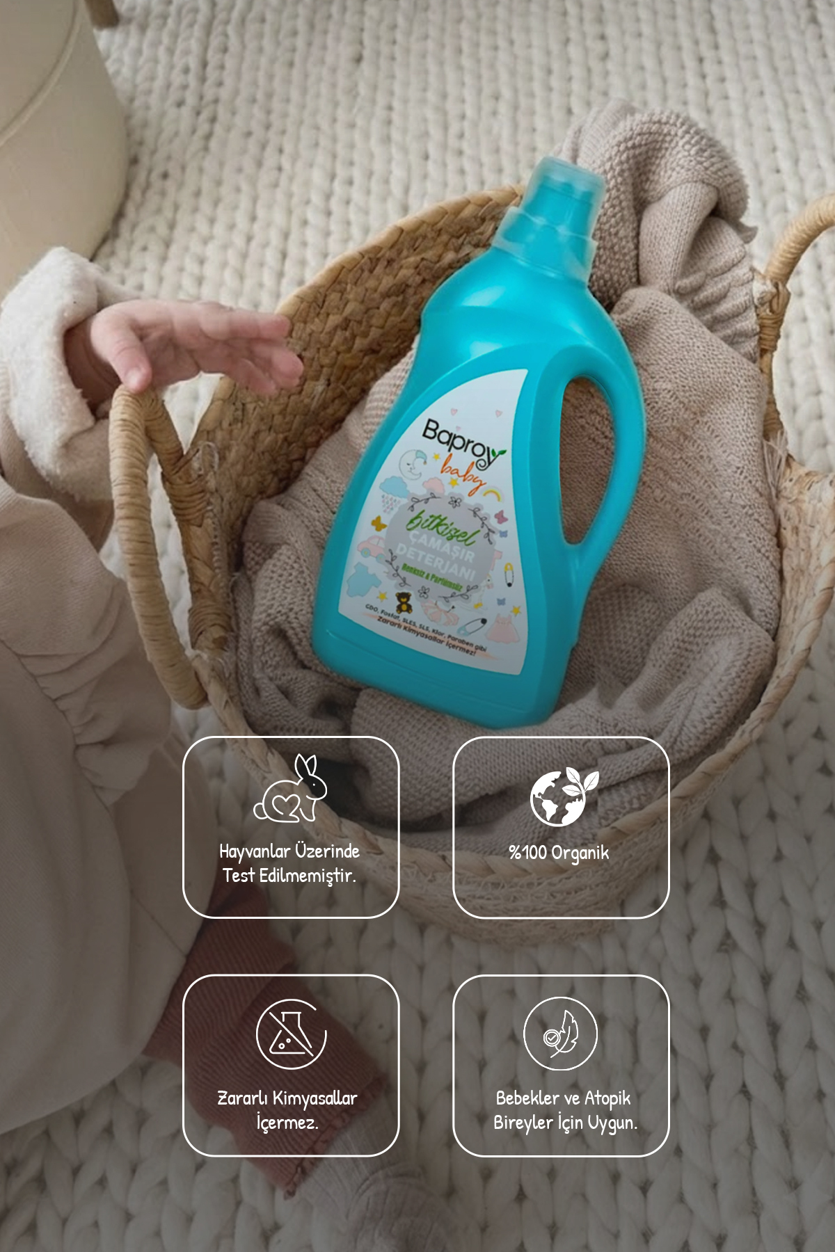 Baproy Bebekler Için Bitkisel Çamaşır Deterjanı Toplam 4 Litre %30 Güçlendirilmiş Formül fotoğrafı 4 (önizleme)