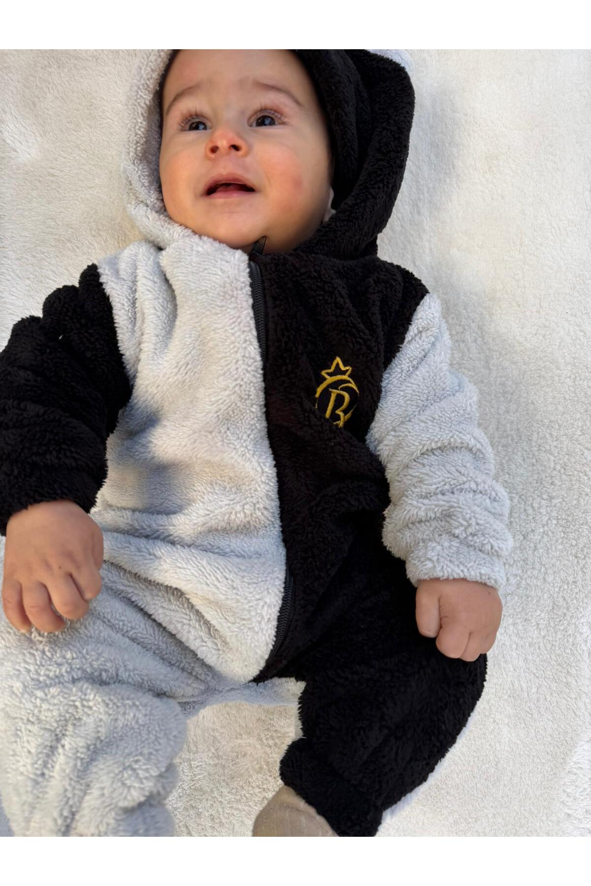 Minizade Peluş Unisex Fermuarlı Kışlık Ponponlu Palyaço Bebek Uyku Tulumu fotoğrafı 2 (önizleme)