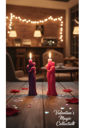 Yuma Sevgililer Günü - Sevgiliye Hediyelik - Sarılmış Çift Mumu Pembe 1 (adet...