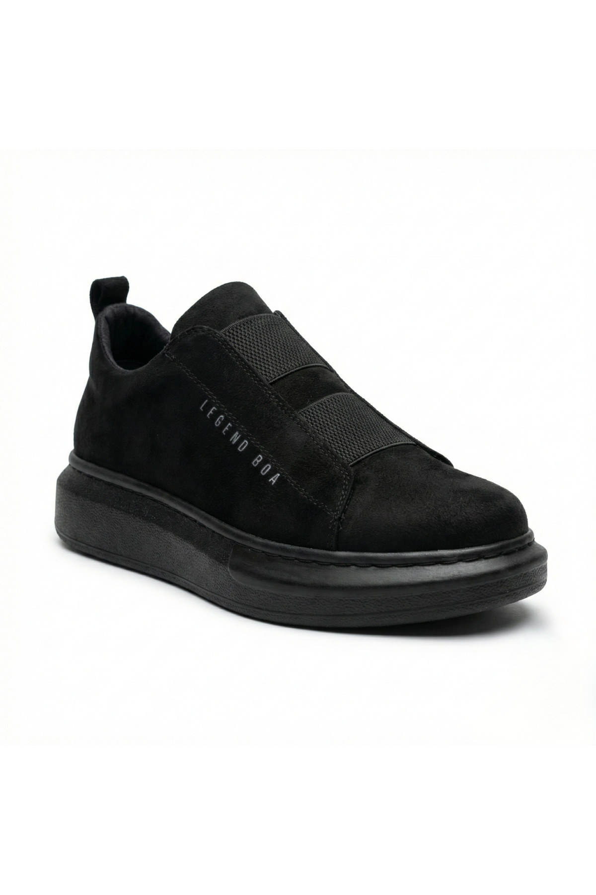 BA0307 BOA Black Leather Faux Leather Casual Men's Shoes – Non-Slip Sole