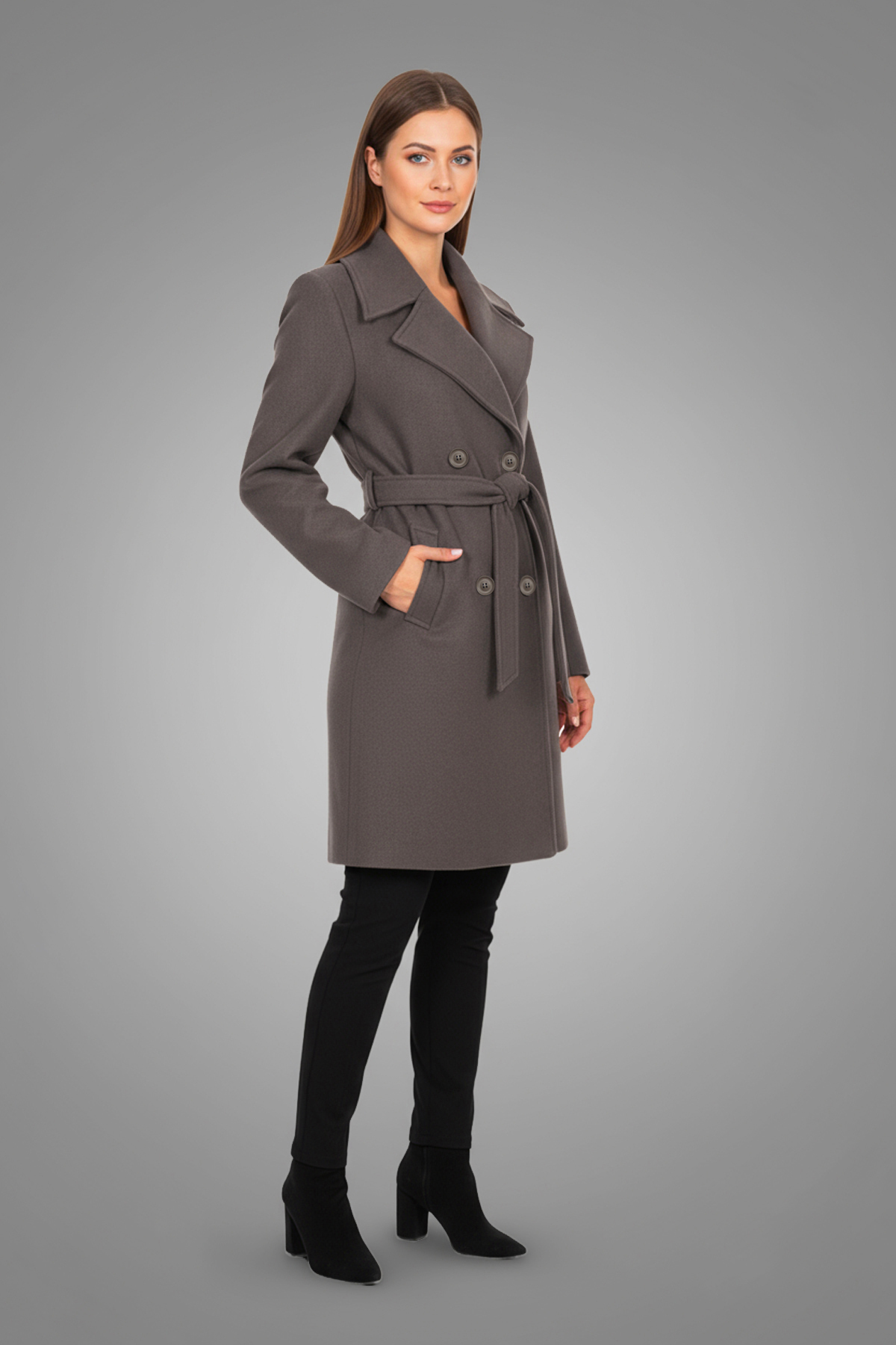 Soydan Güner  Kadın Yünlü Kısa Kruvaze Kaban 1480 - Görsel 3