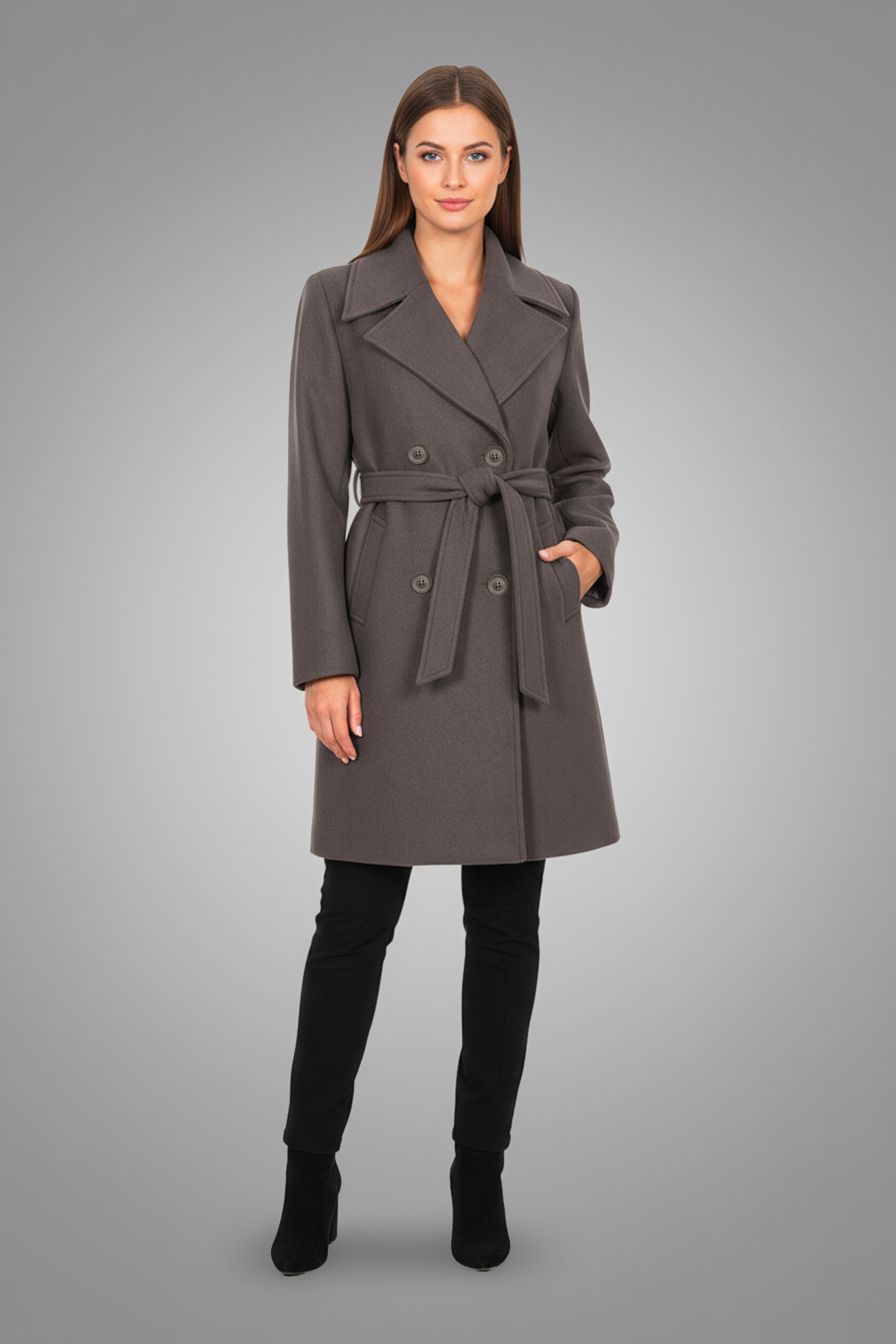 Soydan Güner  Kadın Yünlü Kısa Kruvaze Kaban 1480 - Görsel 2