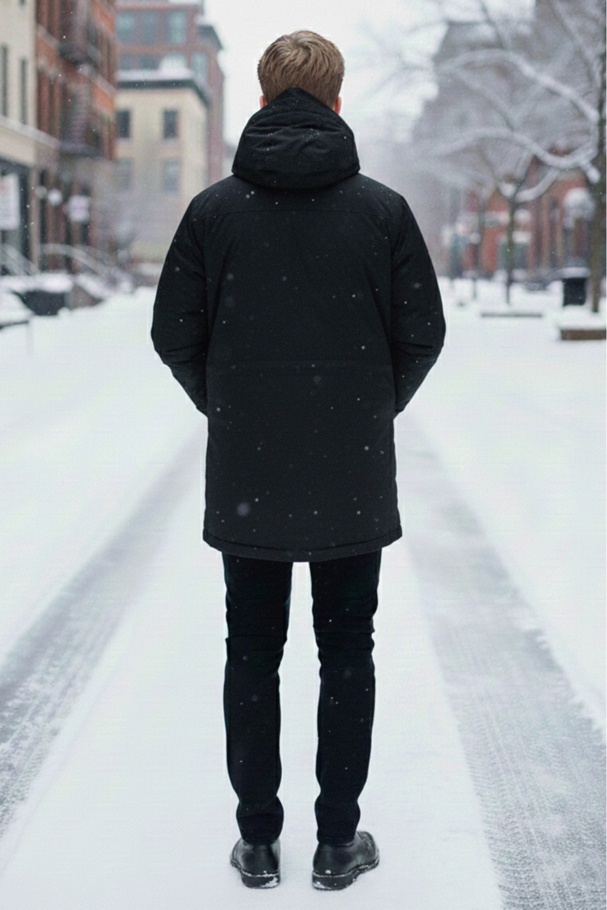 Dynamo  Erkek Siyah Kapüşonlu Kürk Astarlı Su Geçirmez Kaplamalı Kalın Kaban 2485 - Görsel 7