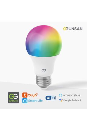 Genel Markalar Günsan Akıllı Wifi LED Ampul RGB Çok Renkli Sesli Komut & Tuya...