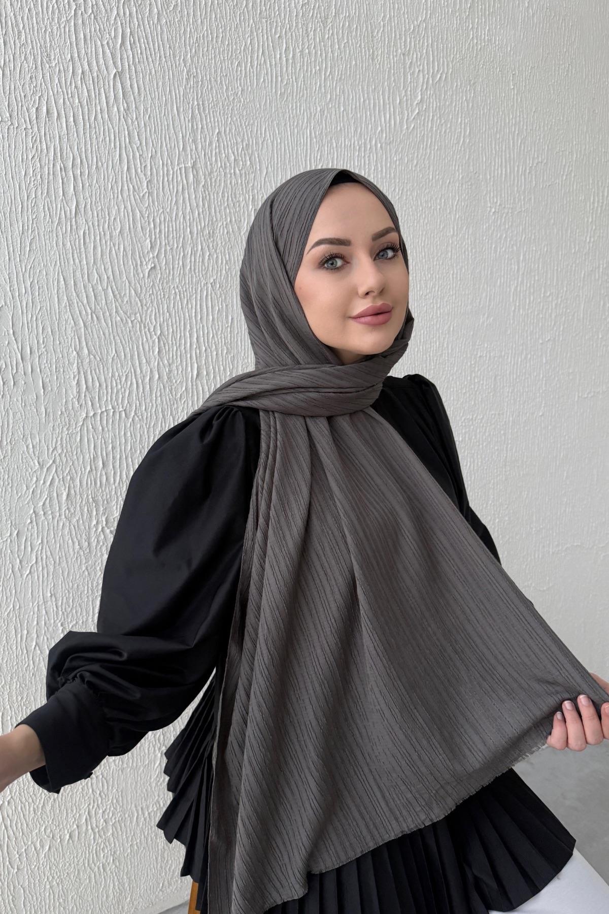 Byedauzunlar  Gri Peru Şal - Görsel 2