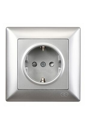 Günsan Visage Gümüş Çocuk Korumalı Topraklı Priz