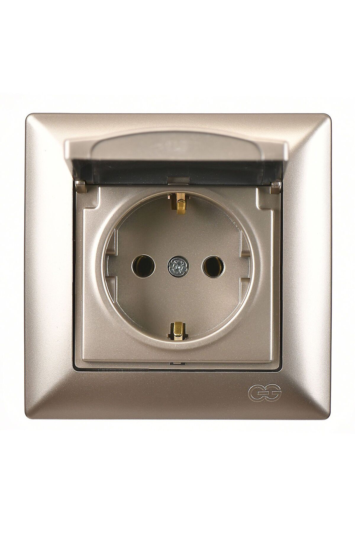 Visage Grounded Socket with Metallic Beige Cover