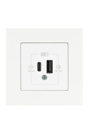 Günsan Gunsan Eqona Beyaz Şarj Prizi 20W QC3.0 PD Type-C + USB Çift Çıkışlı