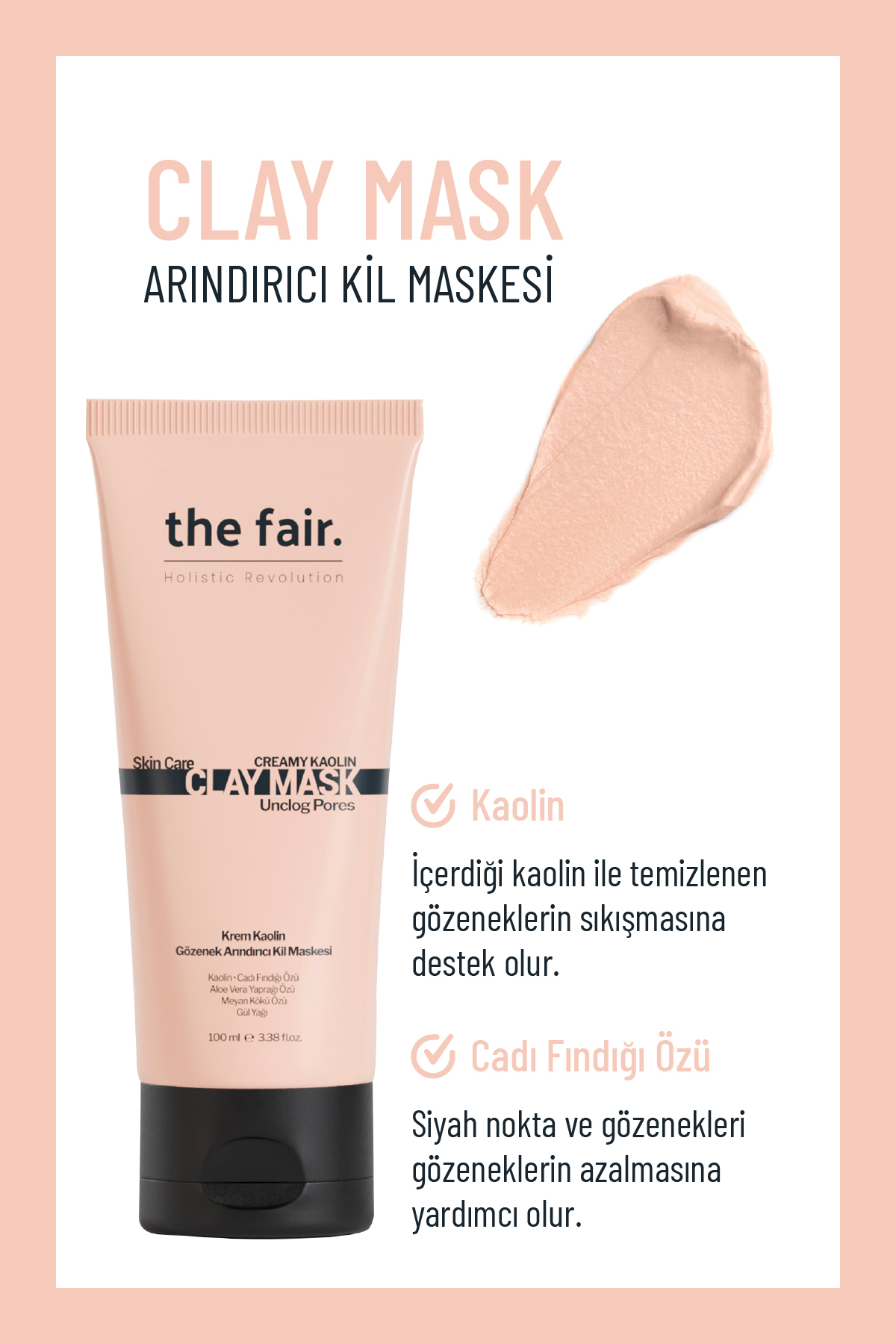 Creamy Kaolin Yağlı ve Karma Ciltler için Gözenek Temizleyici Siyah Nokta Karşıtı Kil Maskesi 100 ml — ZZ.VV.SGT.2023/0520 — تصویر 3 از 6