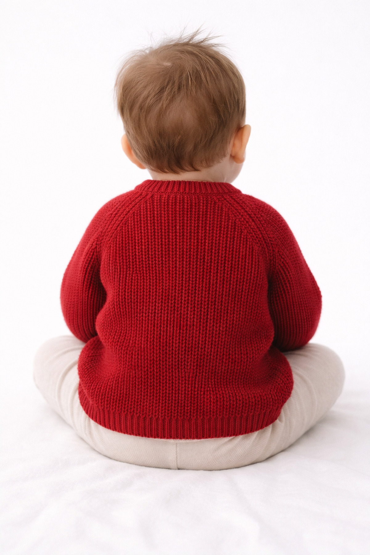 Minora Triko Selanik Örgü Bebek Hırka KIRMIZI fotoğrafı 2 (önizleme)