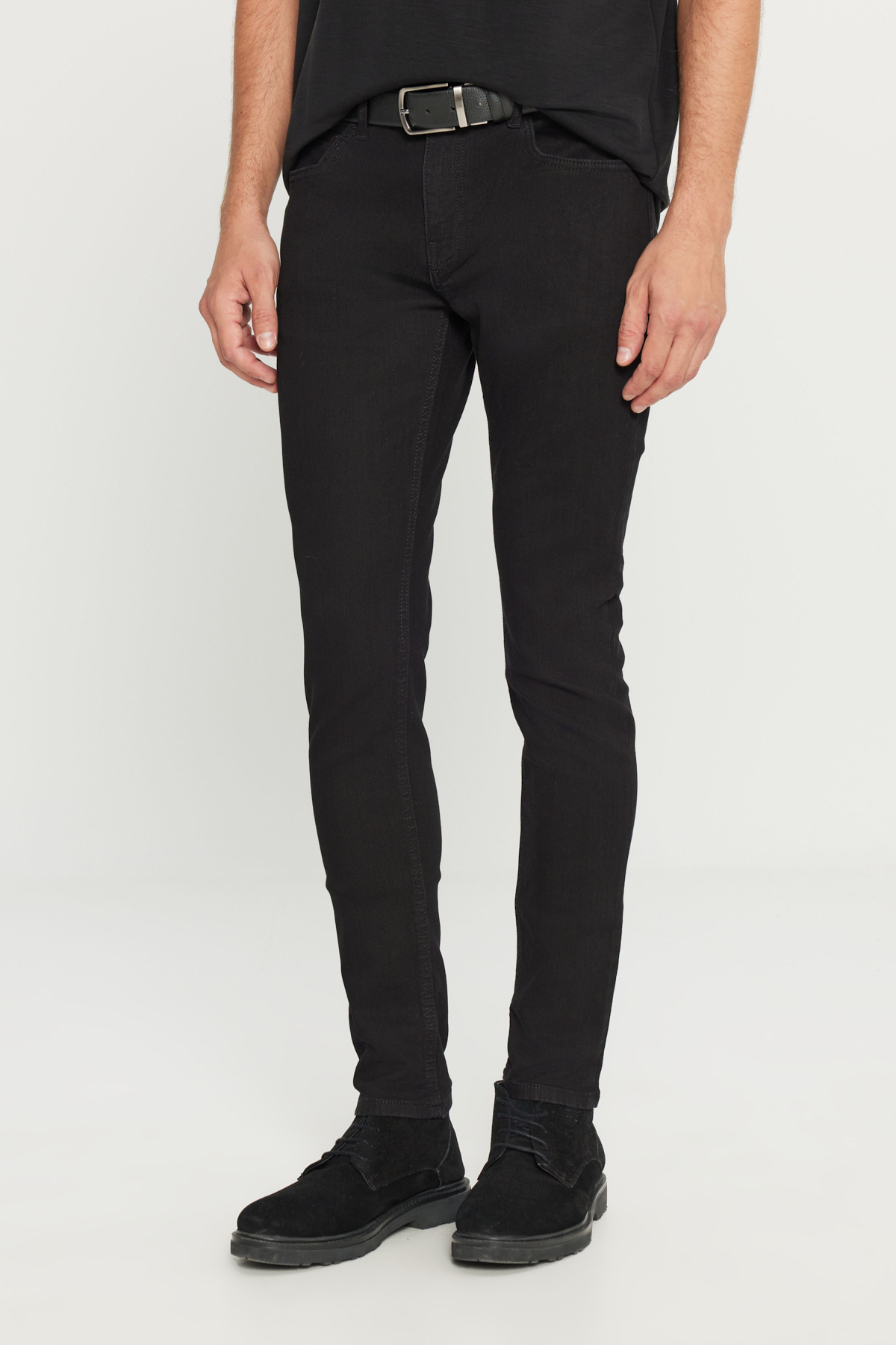 AC&Co / Altınyıldız Classics  Erkek Siyah Diz İzi Yapmayan Pamuklu Esnek Denim Jean Kot Pantolon Ekstra Slim Fit Dar Kesim Rıss - Görsel 6