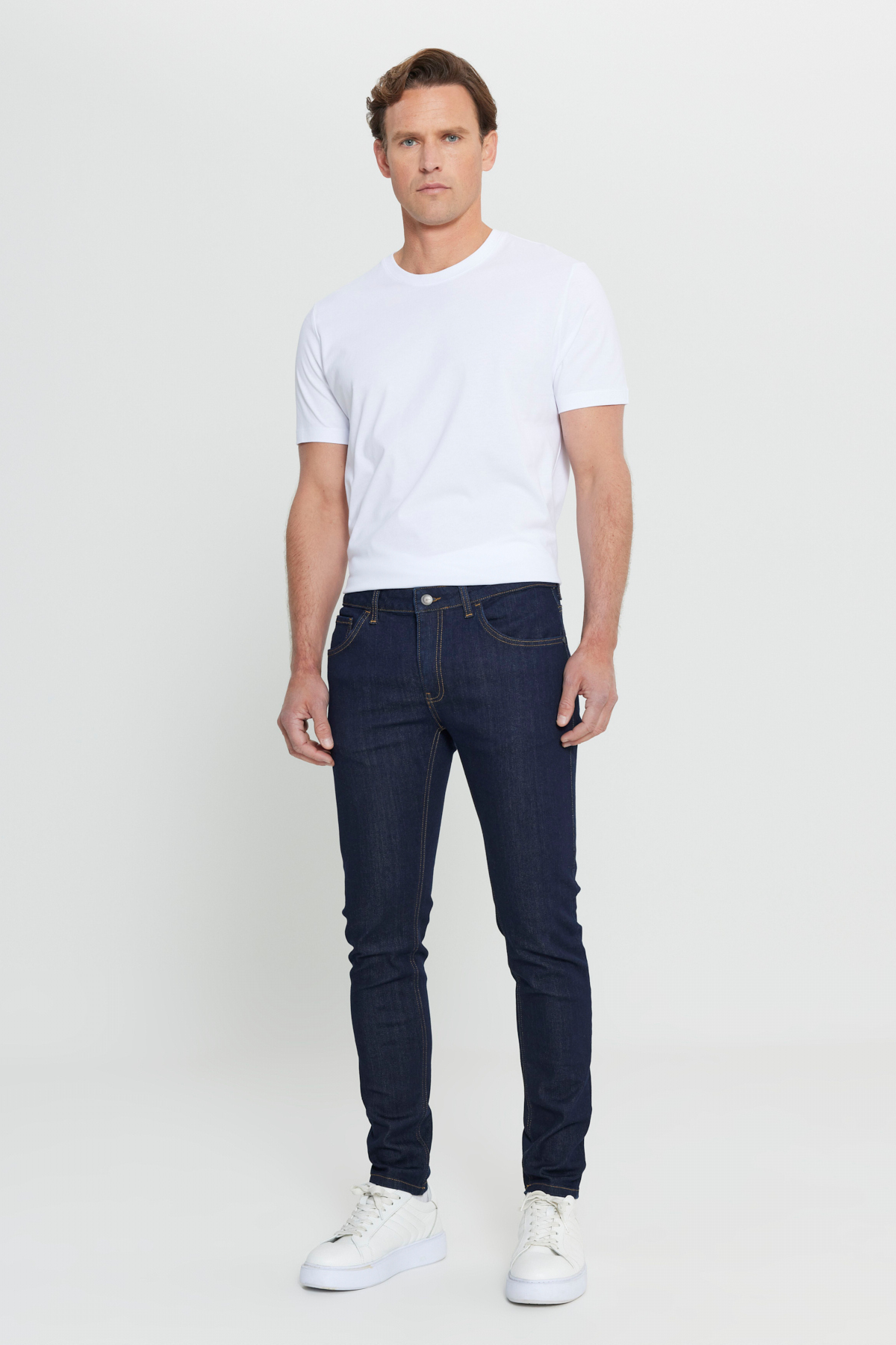 AC&Co / Altınyıldız Classics  Erkek Koyu Lacivert Ekstra Slim Fit Dar Kesim Pamuklu Esnek Rııs Jean Kot Pantolon Denim - Görsel 7