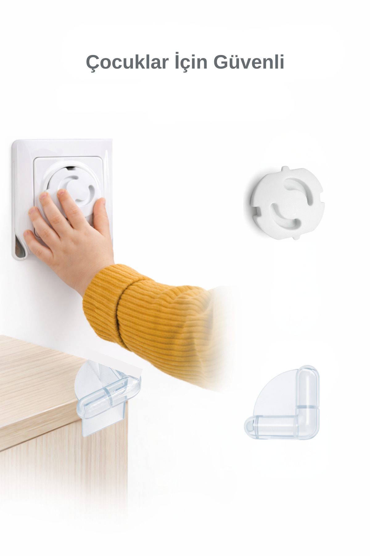 ketbox 6 Adet Priz Kapatıcı Ve 4 Adet Silikon Köşe Koruyucu 3m Bantlı Çocuk Bebek Güvenlik Set fotoğrafı 4 (önizleme)