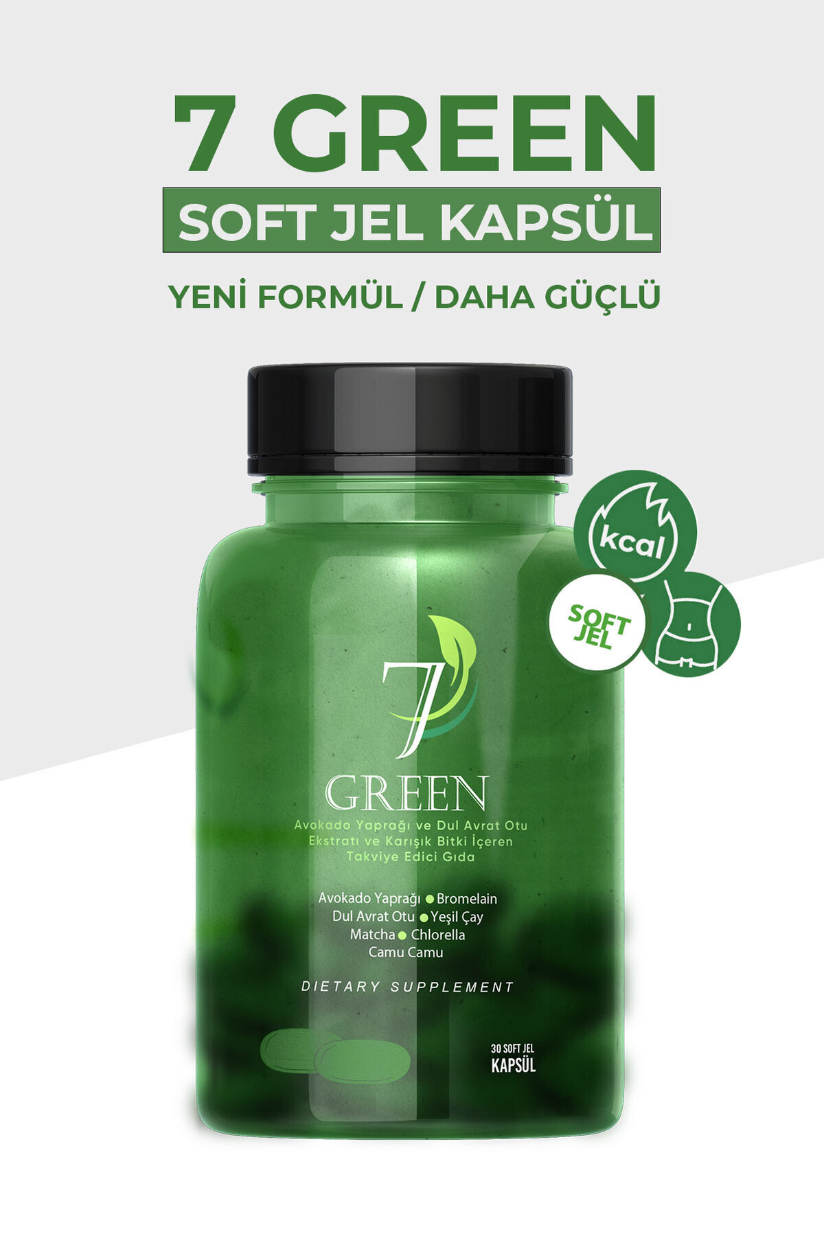 acca リボンゴム　ディープグリーン　深緑 7 Green Doğal Metabolizma Desteği Sağlayan Avokado Yaprağı Ve Dul