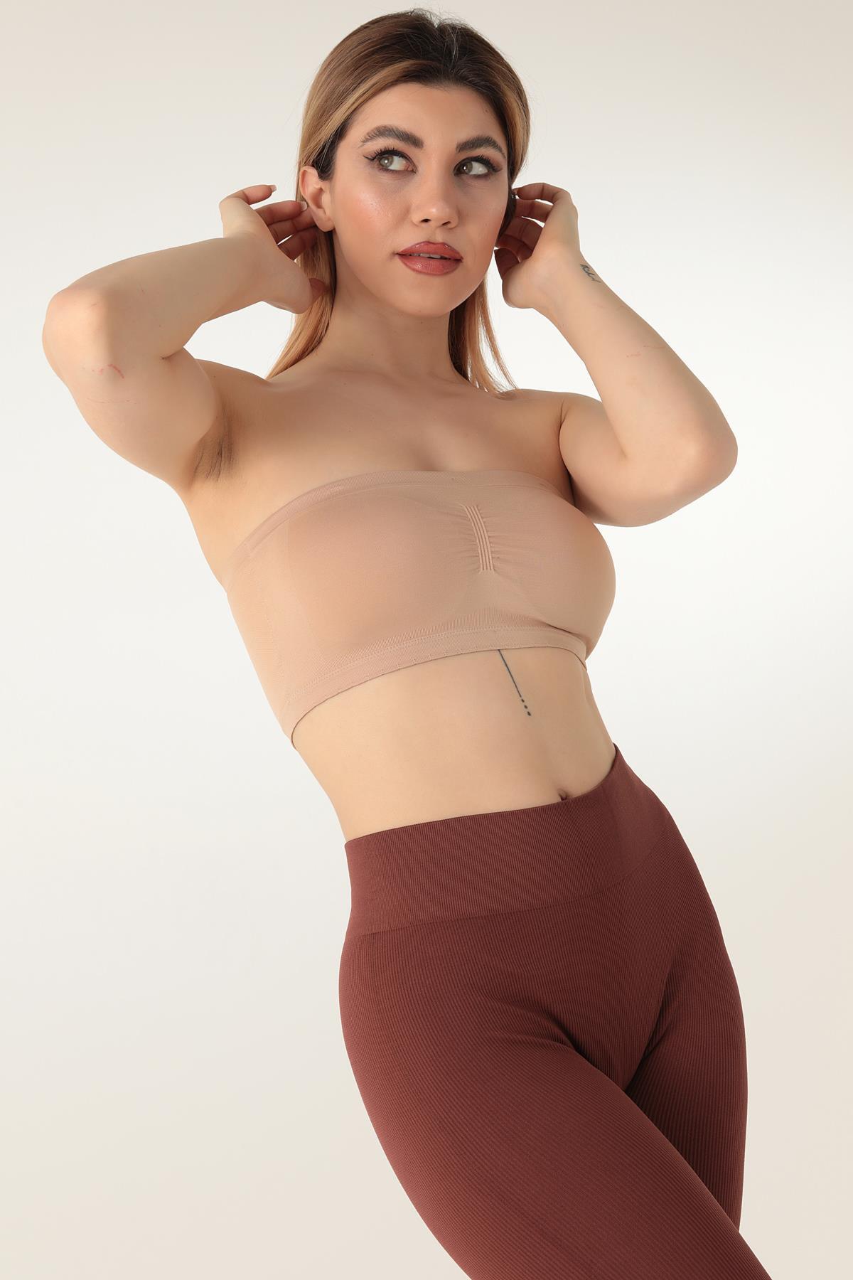 Doremi Seamless Straplez Askısız Pedli Büstiyer görsel 6