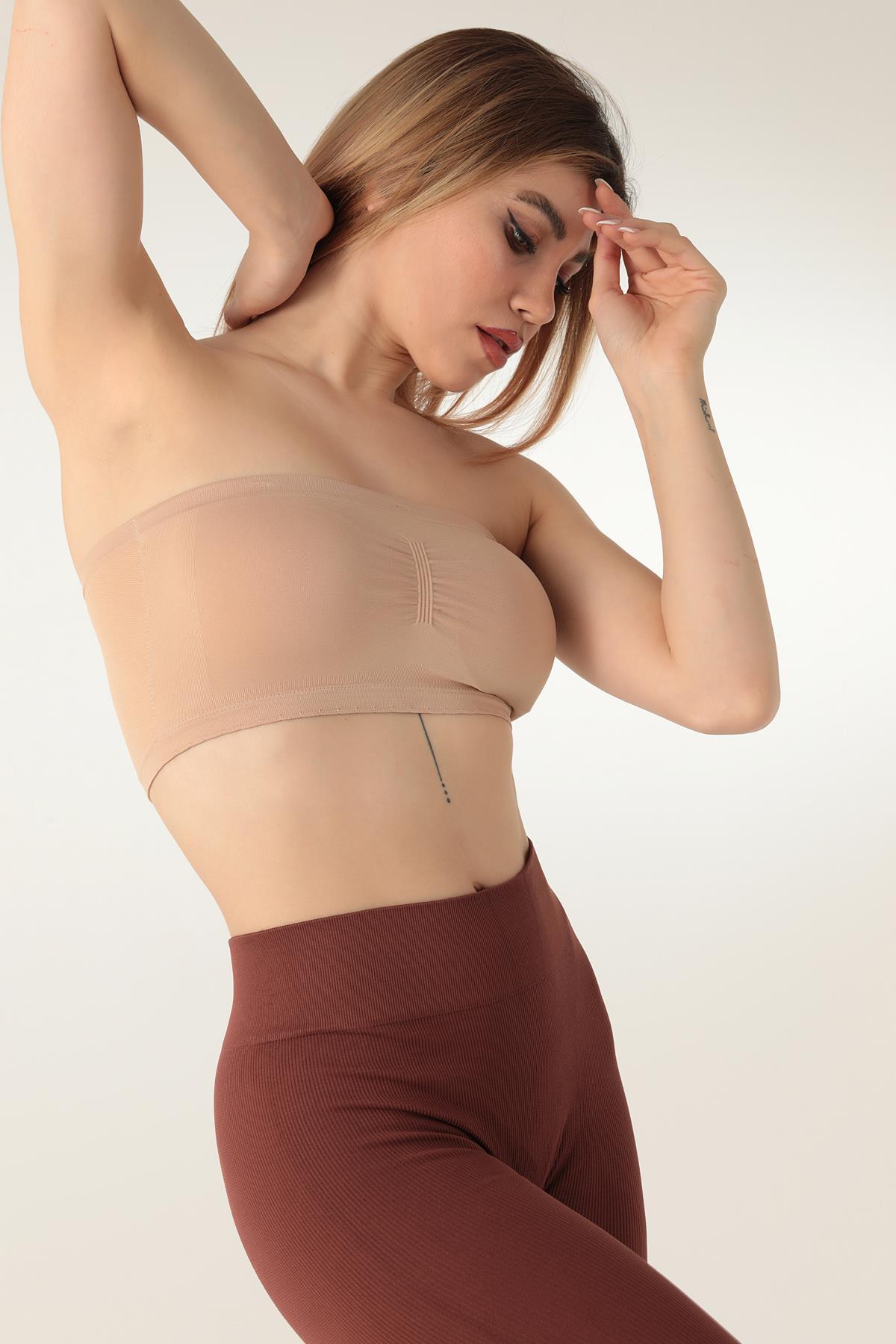 Doremi Seamless Straplez Askısız Pedli Büstiyer görsel 5