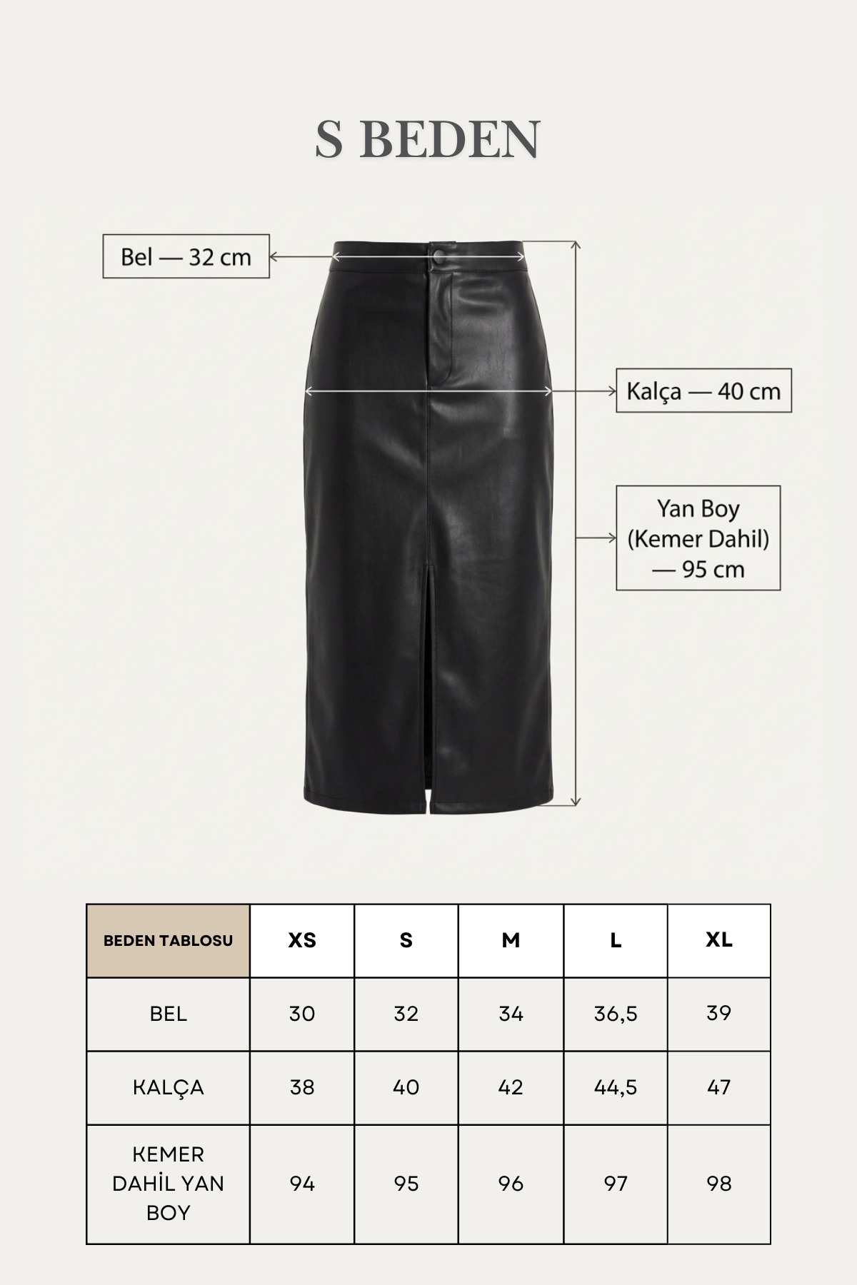 Grenj Fashion Siyah Yırtmaçlı Suni Deri Yüksek Bel Maxi Etek görsel 5