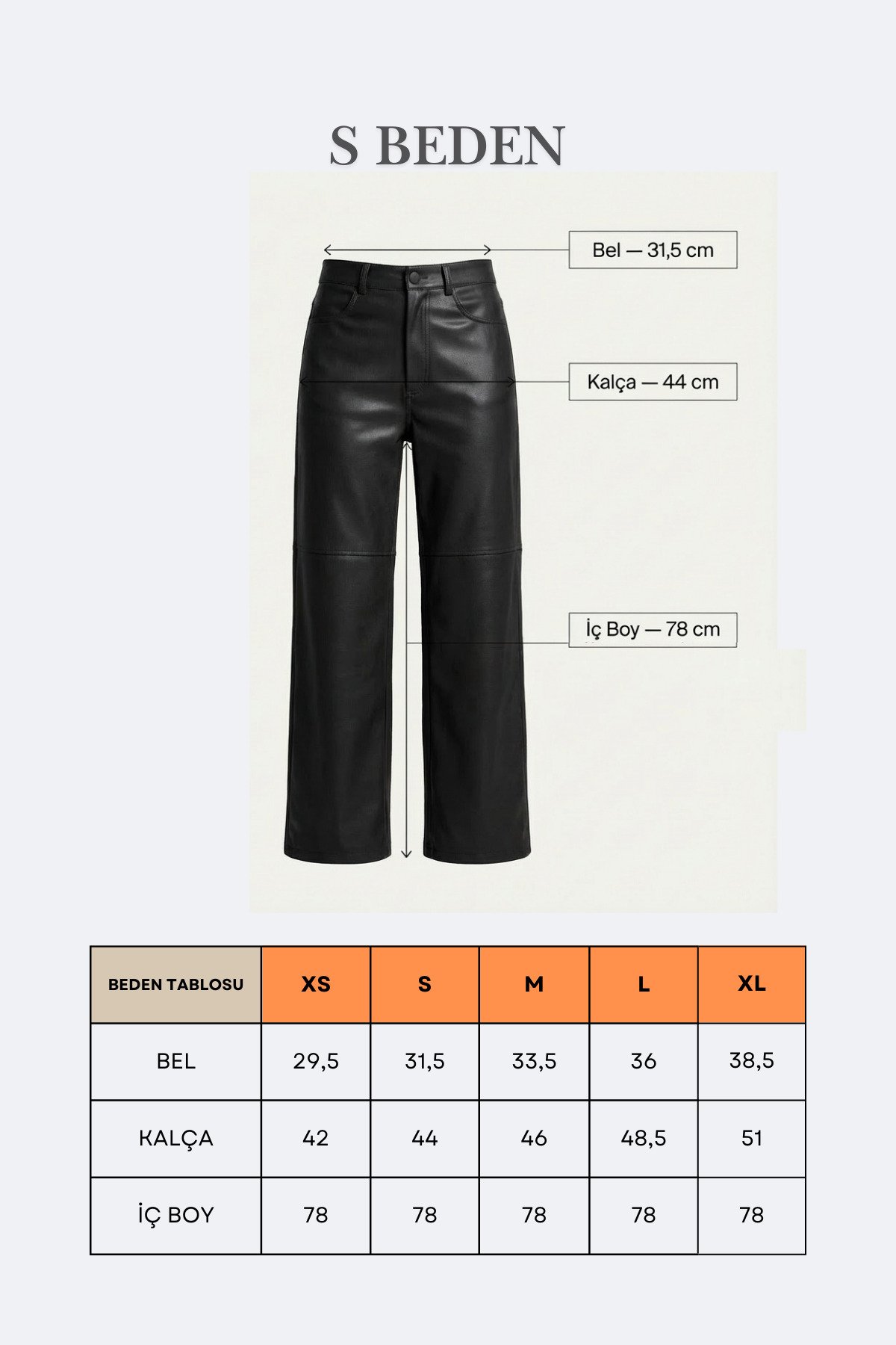 Grenj Fashion Siyah Relaxed Boru Paça Dikiş Detaylı Deri Pantolon görsel 8
