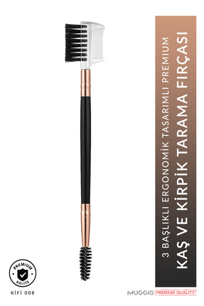 Muggio Kifi 008 Premium Kaş ve Kirpik Tarama Fırçası 3 Başlıklı