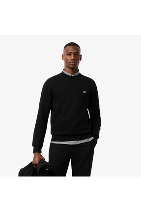 Lacoste Erkek Classic Fit Bisiklet Yaka Siyah Sweatshirt
