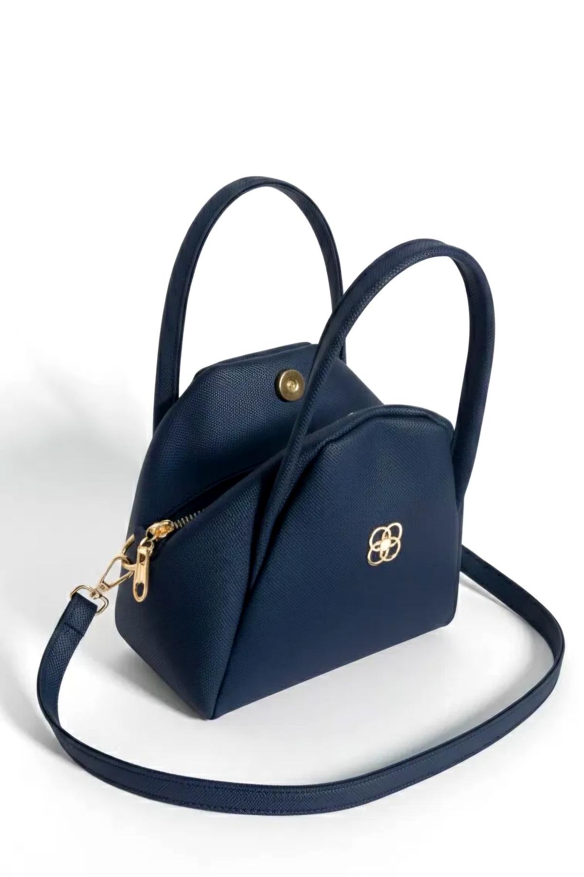 EZZY BLİSS  EzzyBliss Kadın Lacivert Mıknatıslı El Kol Omuz ve Askılı Çanta - Görsel 2