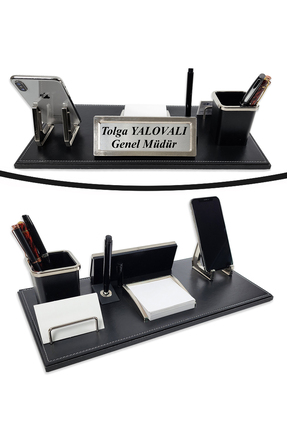 prozenis Pr3550 Deri Vip Ofis Masa Üstü Kalemlik Isimlik Seti Masa Isimliği S...