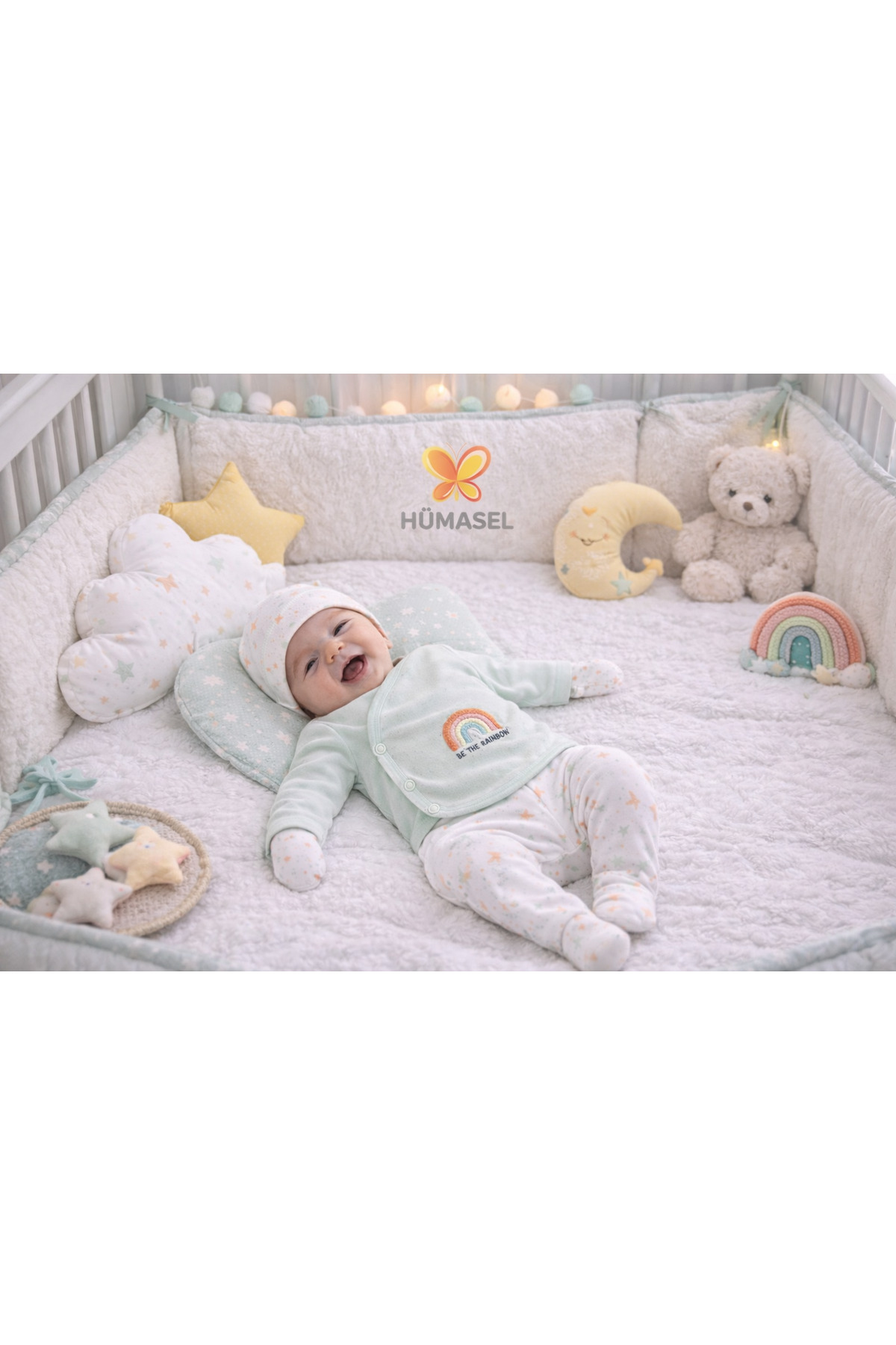 Little Life Kız Bebek Yenidoğan 5'li Askı Hastane Çıkışı Çıtçıtlı Bisiklet Yaka Uzun Kol Mint fotoğrafı 3 (önizleme)