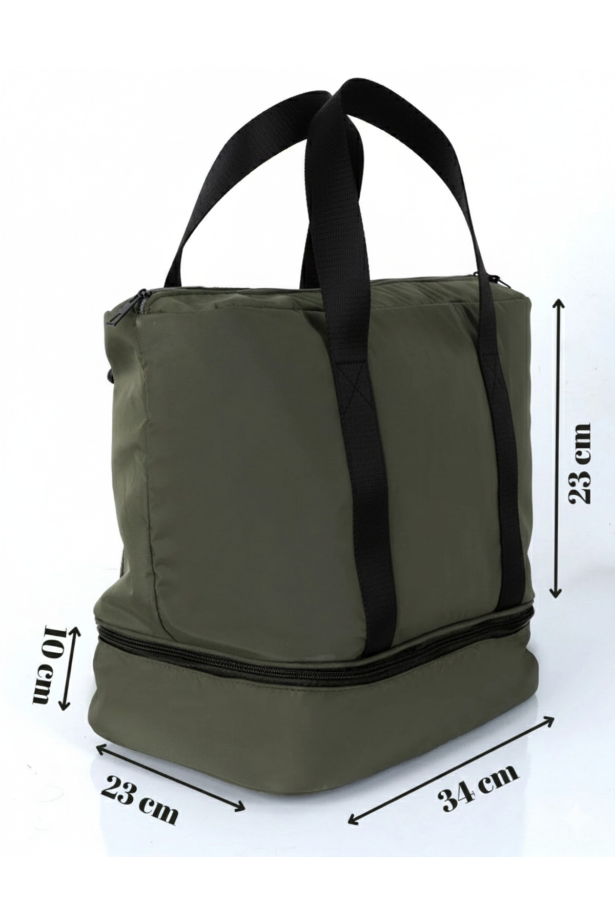 Do Tebe  Paraşüt Kumaş Ayakkabı Bölmeli Yazlık/Kışlık Haki Kadın Spor/Fitness Anne Bebek Seyahat Çantası - Görsel 6