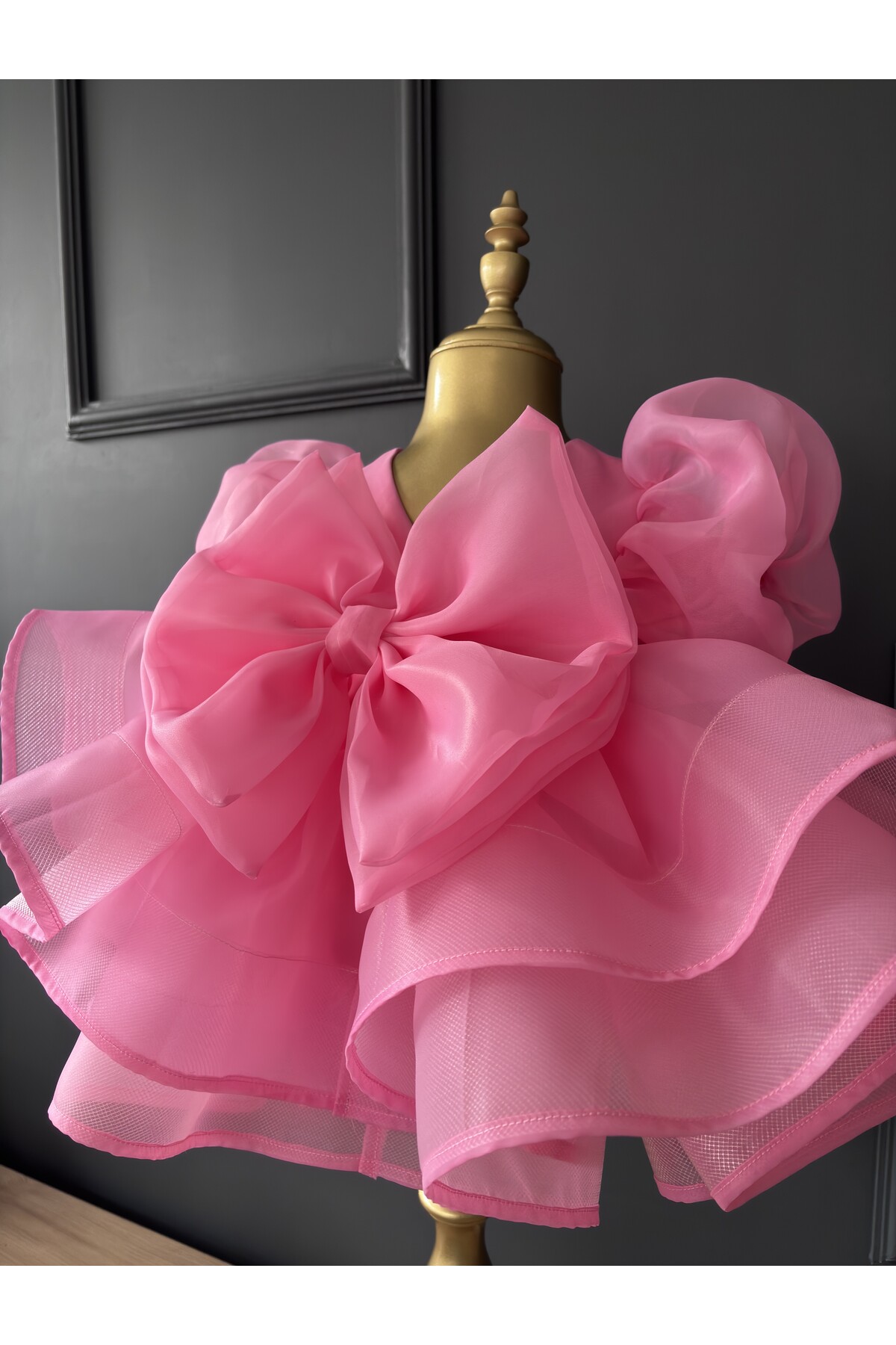 Laresse  Balon Kollu Tokalı Kız Çocuk Abiye Elbise - Görsel 3