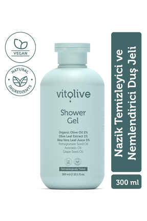 Vitolive Duş Jeli 300ml – Nazik Temizleyici Nemlendirici Dermatoloji Onaylı V...