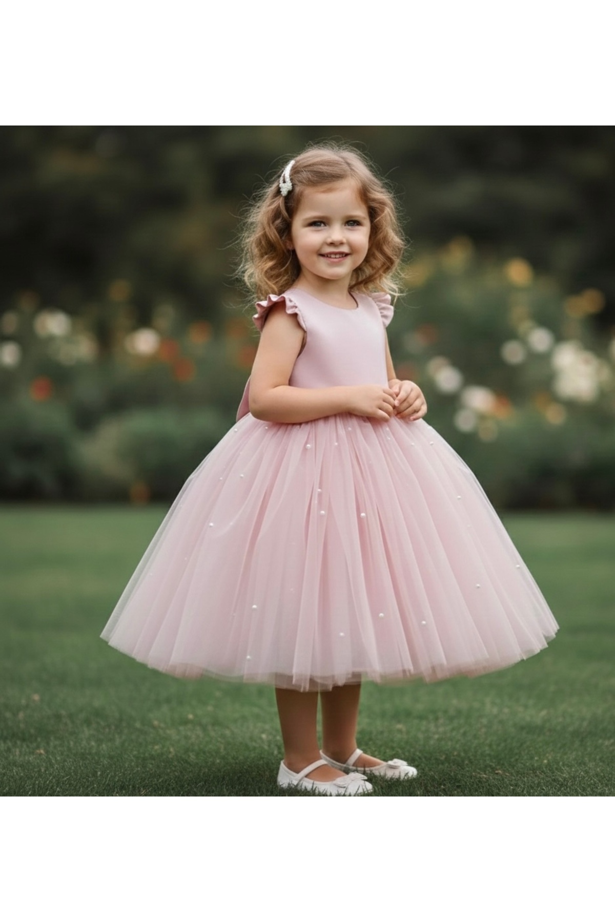 Asel Kids KIZ ÇOCUK TASARIM İNCİLİ ABİYE ELBİSE